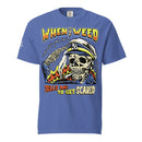 KQ Shop Mystic Blue / S 'When The Weed Tells Me To Get Scared' Unisex garment-dyed heavyweight t-shirt