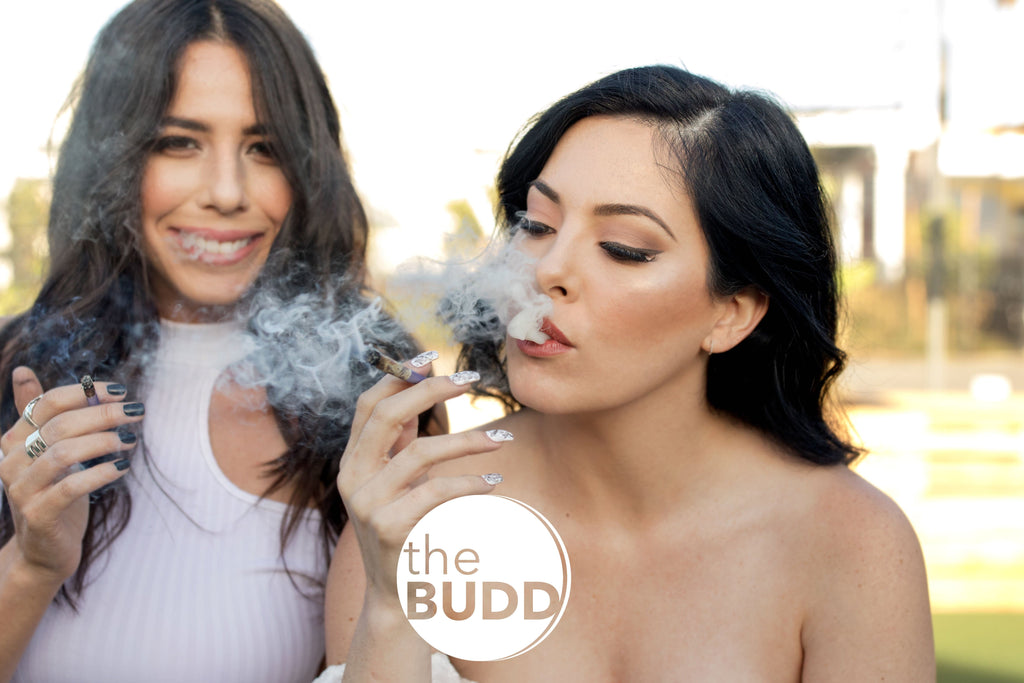 Kush Queen CEO Olivia Alexander shares a smoke on set with Wolfson